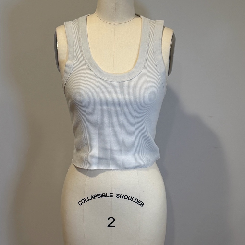 Brandy Melville White Ribbed Tank Top